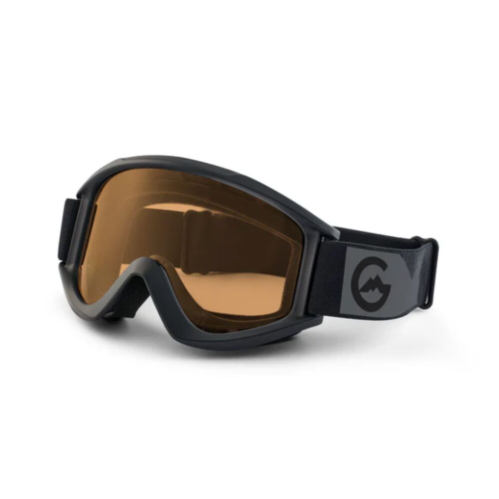 Gordini Classic Series Crest Snow Goggles - Black Frame / Gold Lens - NEW